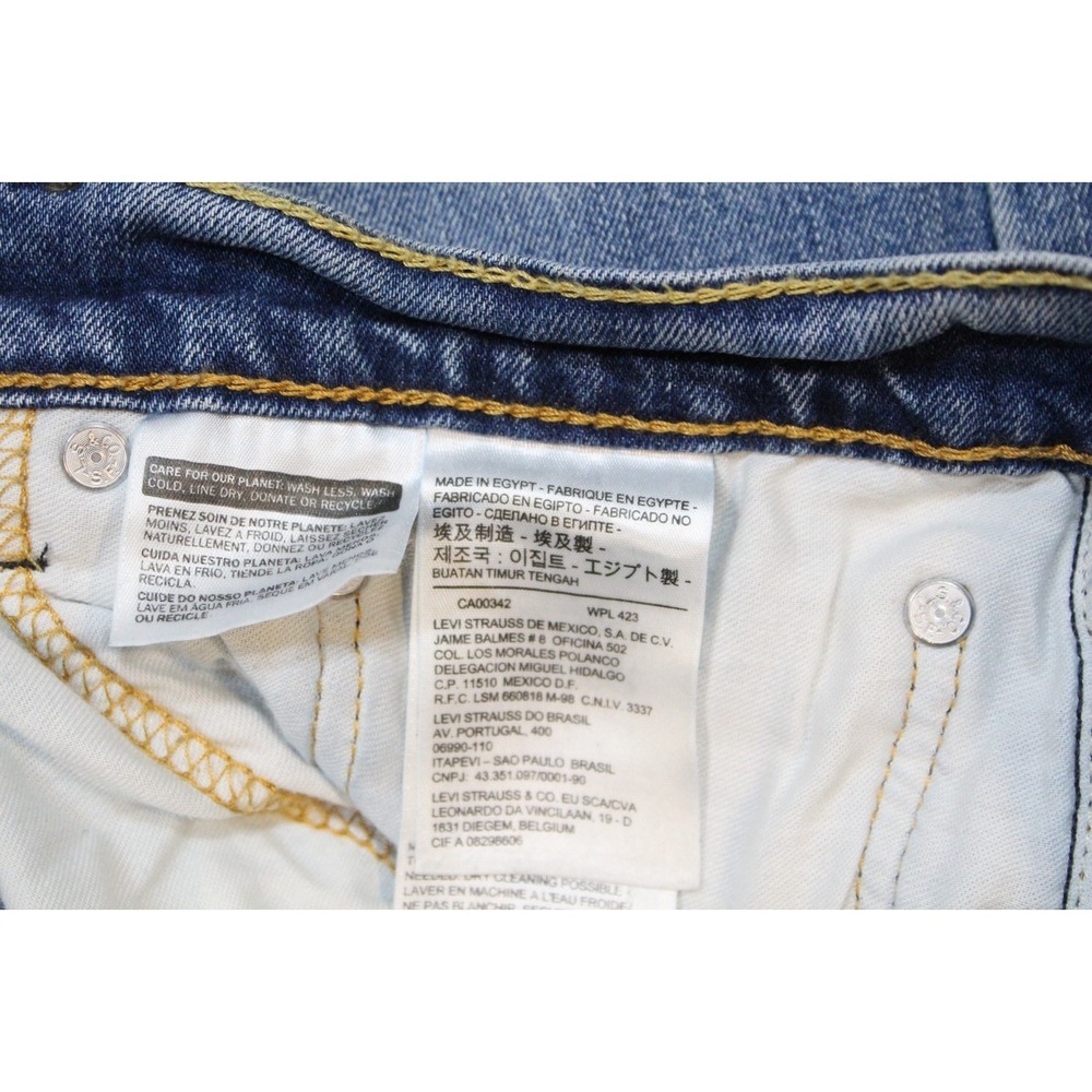Levi Men's 505 Regular Fit Straight Leg Stretch Jeans 34x34 Light Wash - Picture 5 of 12